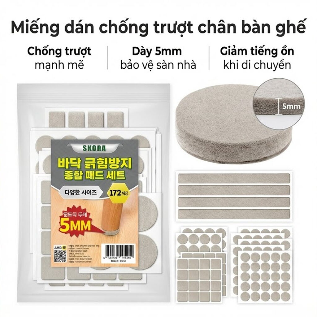 Miếng dán chống trượt chân bàn ghế SKORA