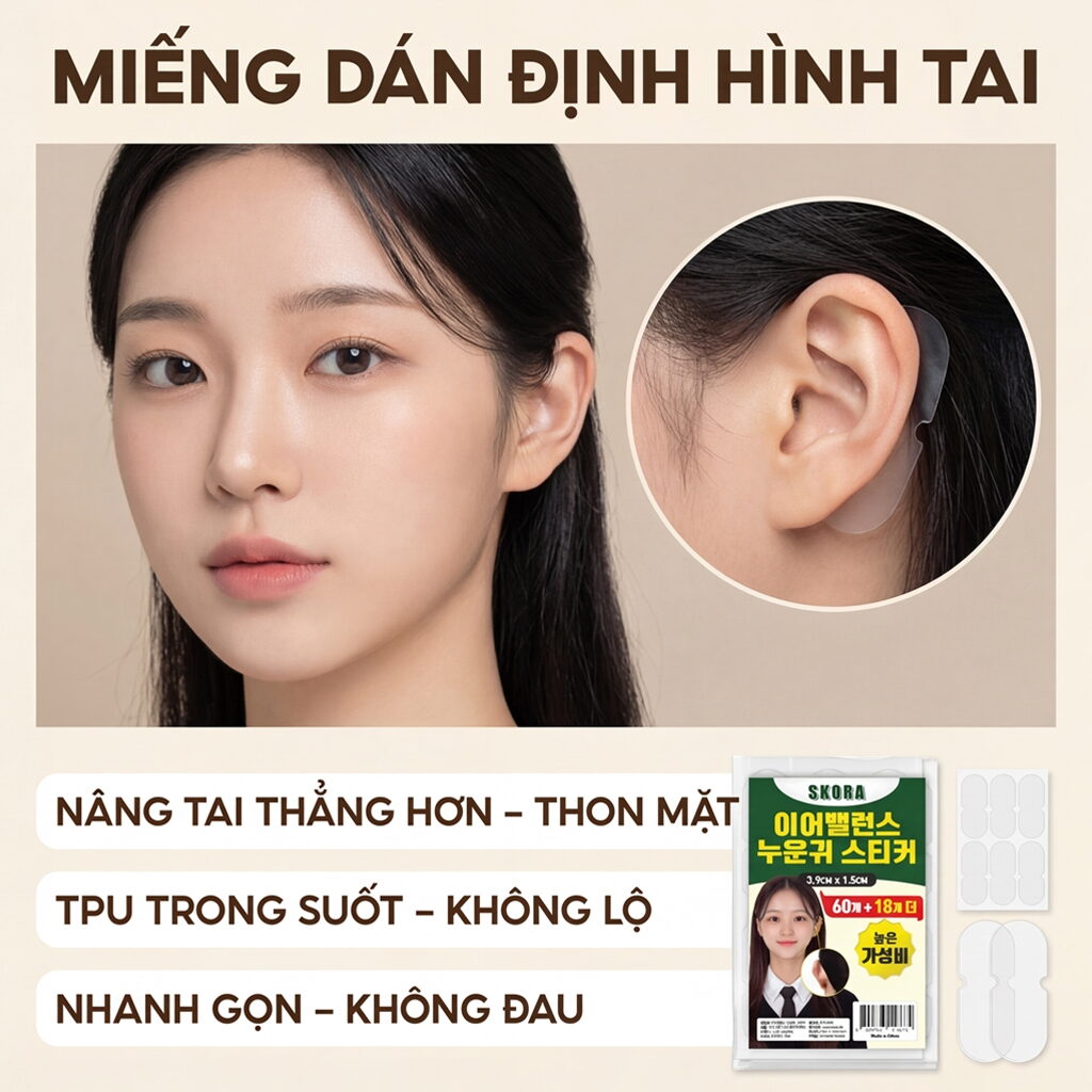 Miếng dán tai vểnh SKORA 78 miếng